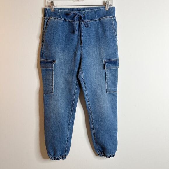 Tinseltown Women's Skinny Jogger Jeans Size S Cargo Blue Medium Wash High Rise - Picture 2 of 8
